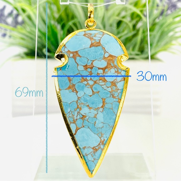 🌻 Last One…Faux Copper Turquoise Arrowhead Pendant - Picture 6 of 12